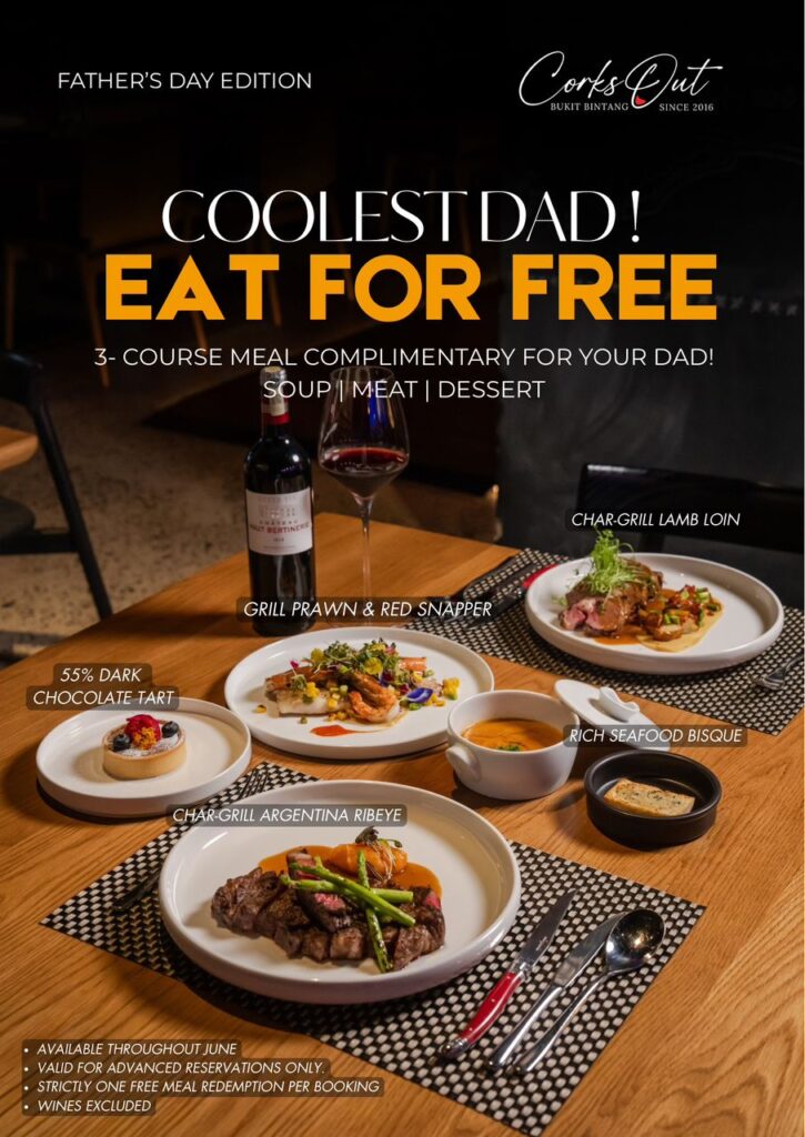 Corks Out Bukit Bintang Fathers Day Menu 2026